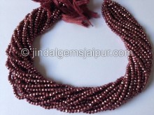 Wine Pyrite Faceted Roundelle Shape Beads